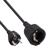 InLine Power extension cable, black, 20m, with child safety