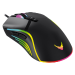 Varr Gaming USB Wired Mouse, Black (with massive amount of LED backlight effects), Adjustable DPI (1000, 1600, 3200 or 6400dpi), Seven Button with Scroll Wheel, LED backlights with millions of colour and effect changes, Popular USB-A connection, Optical,