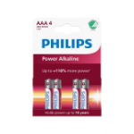 Philips Power Alkaline AAA Batteries Pack of 4