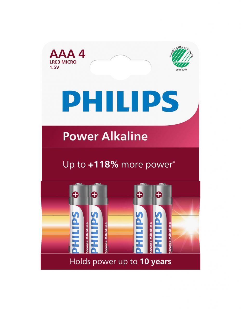 Philips Power Alkaline AAA Batteries Pack of 4