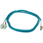 Monoprice 6392 InfiniBand/fibre optic cable 118.1" (3 m) LC SC OFNR OM3 Aqua color, Blue