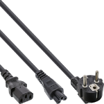 InLine Y-power cable CEE 7/7 male angled / 3pin IEC C13 and C5 male, 2m