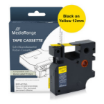 MediaRange MRDY45018 labelprinter-tape Zwart op geel D1
