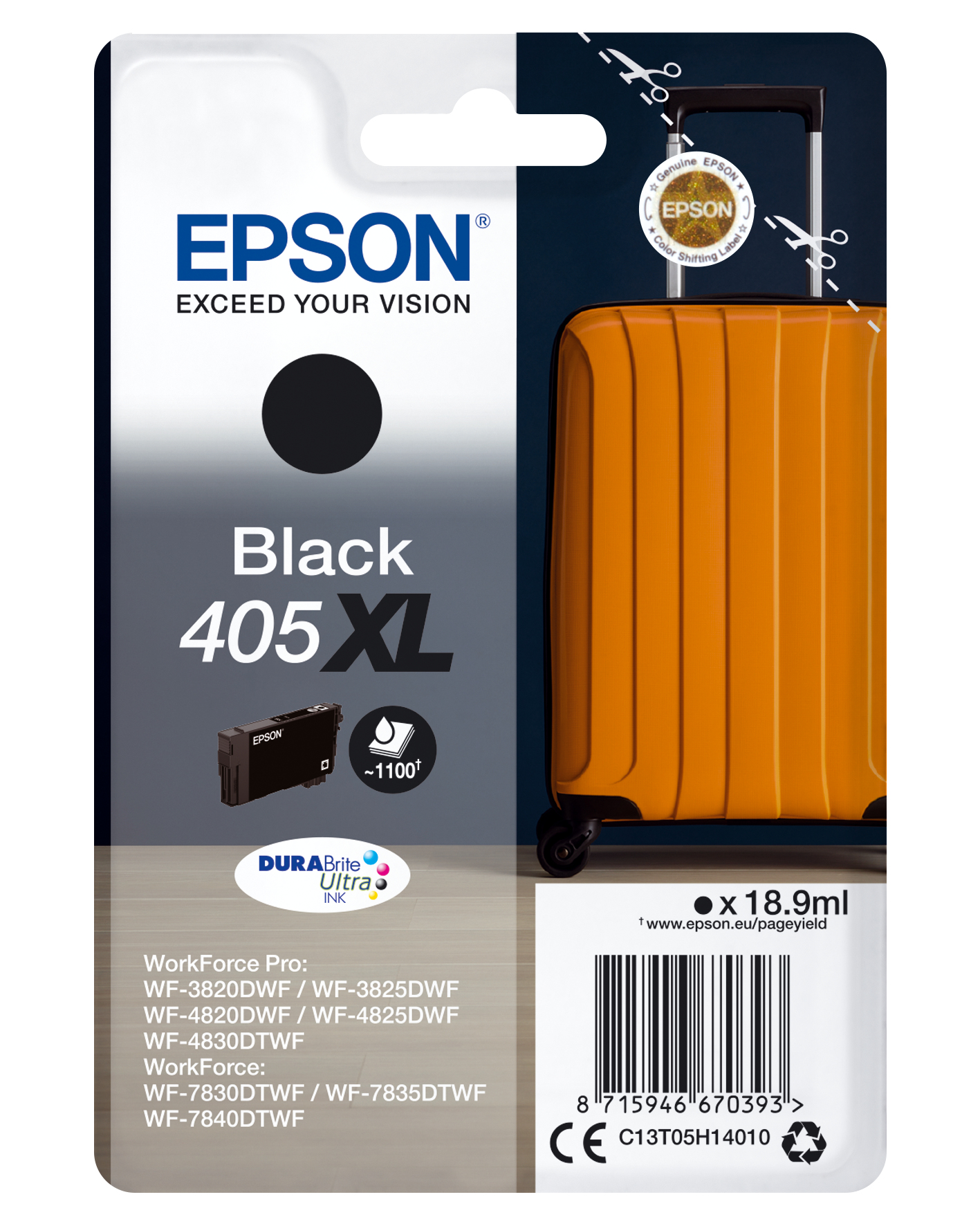 Image of Epson C13T05H14020/405XL Ink cartridge black high-capacity Blister...