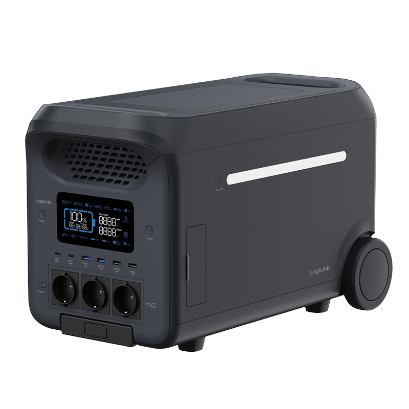 LogiLink Portable power station. 3000W. LiFePO4 battery. Tuya compatib