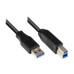 Alcasa 2710-S002 USB cable USB 3.2 Gen 1 (3.1 Gen 1) 0.2 m USB A USB B Black