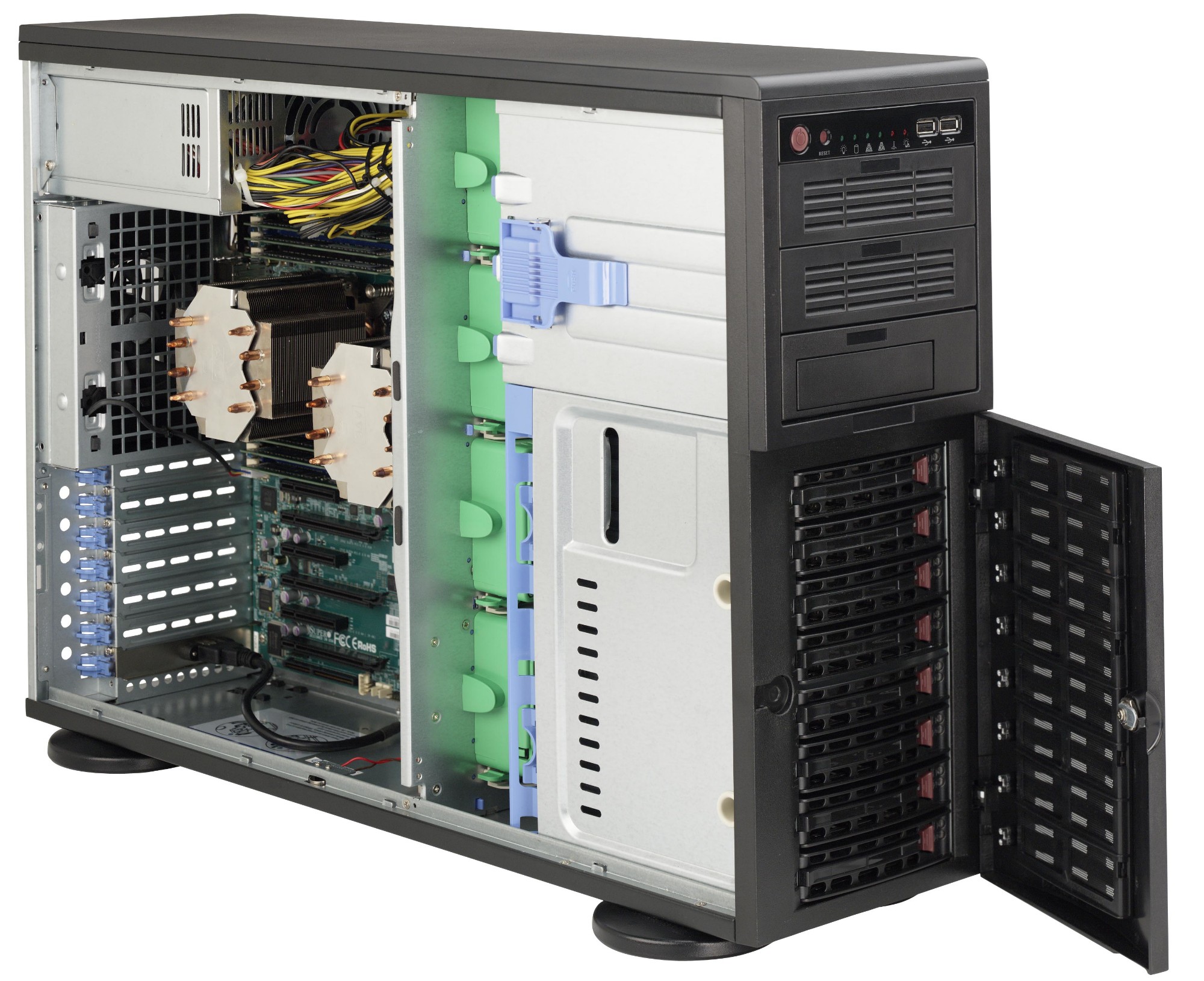 Supermicro 743AC-668B Full Tower Rack-Mountable Workstation / Server Case with 668W 80PLUS Platinum Power Supply