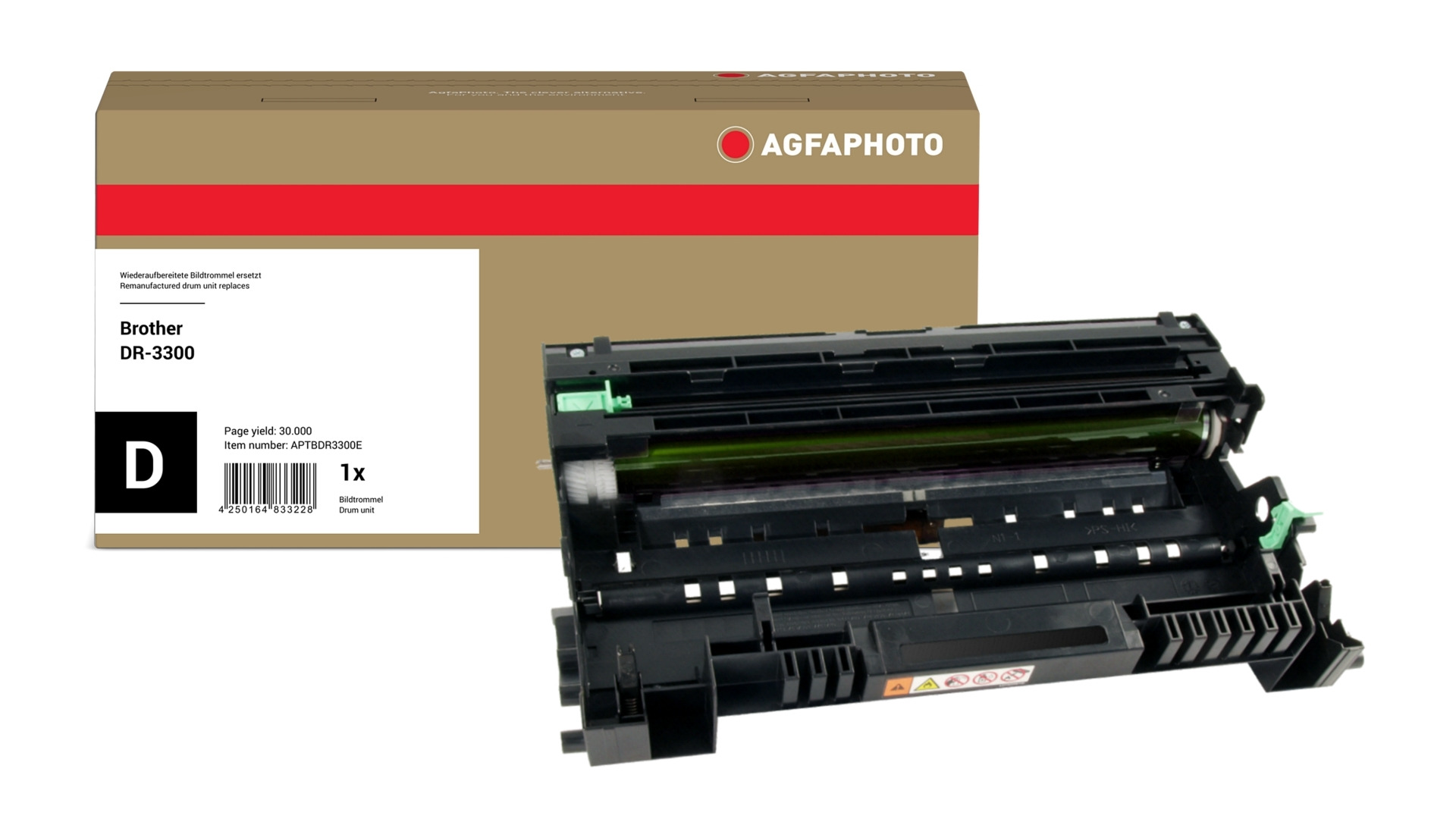 AgfaPhoto Compatible Drum Unit. Replacement for Brother DR-3300. 30000