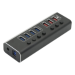 4XEM 4XUSBAHUB7PDTAA interface hub USB 3.2 Gen 1 (3.1 Gen 1) Type-B 5000 Mbit/s Black