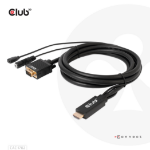 CLUB3D CAC-1712 video cable adapter 78.7" (2 m) VGA (D-Sub) + 3.5mm HDMI + Micro-USB Black