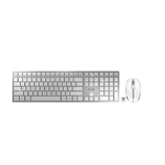 CHERRY DW 9000 SLIM keyboard Mouse included RF Wireless + Bluetooth US English Silver, White JD-9000EU-1