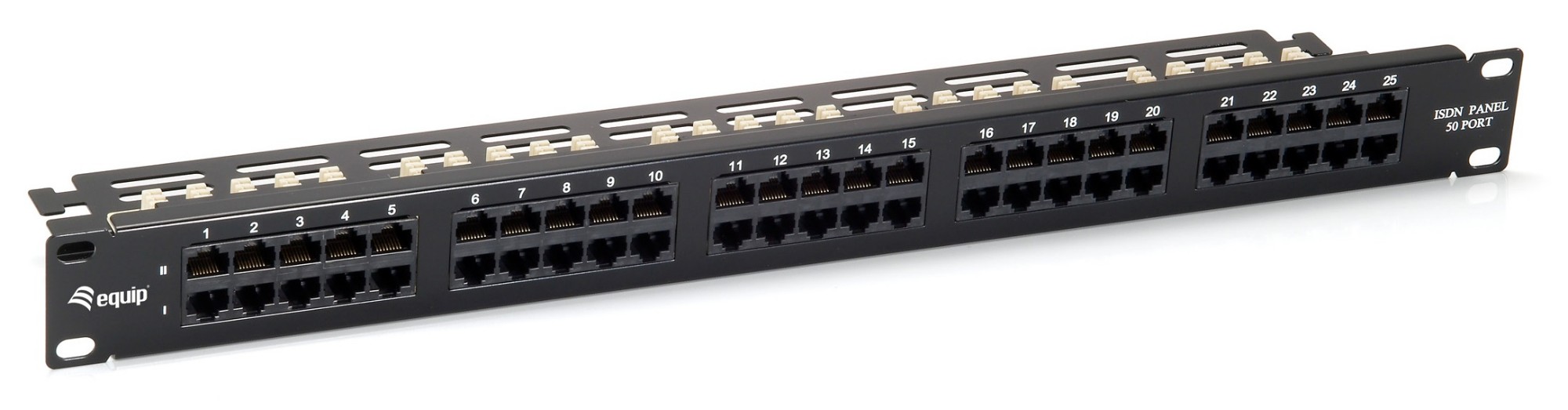 Photos - Other network equipment Equip 50-Port Cat.3 RJ45 ISDN Patch Panel, Black 125295 
