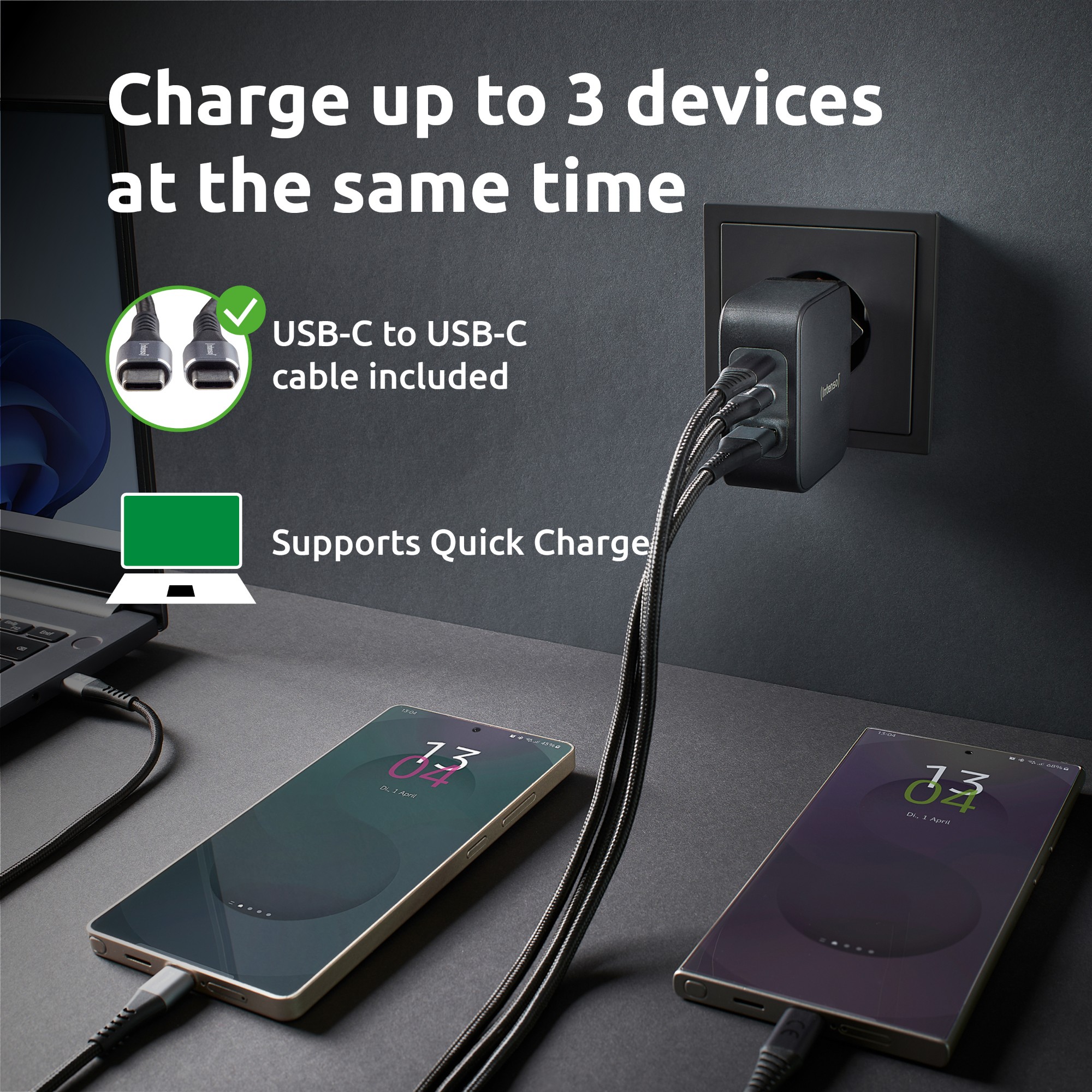 EU Product - Power Adapter 100 watt + USB-C cable 2m thumbnail