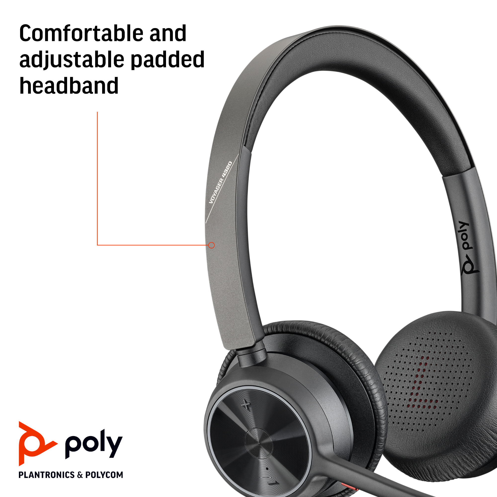 Poly Voyager 4320 Microsoft Teams Certified USB-A Headset +BT700 dongle
