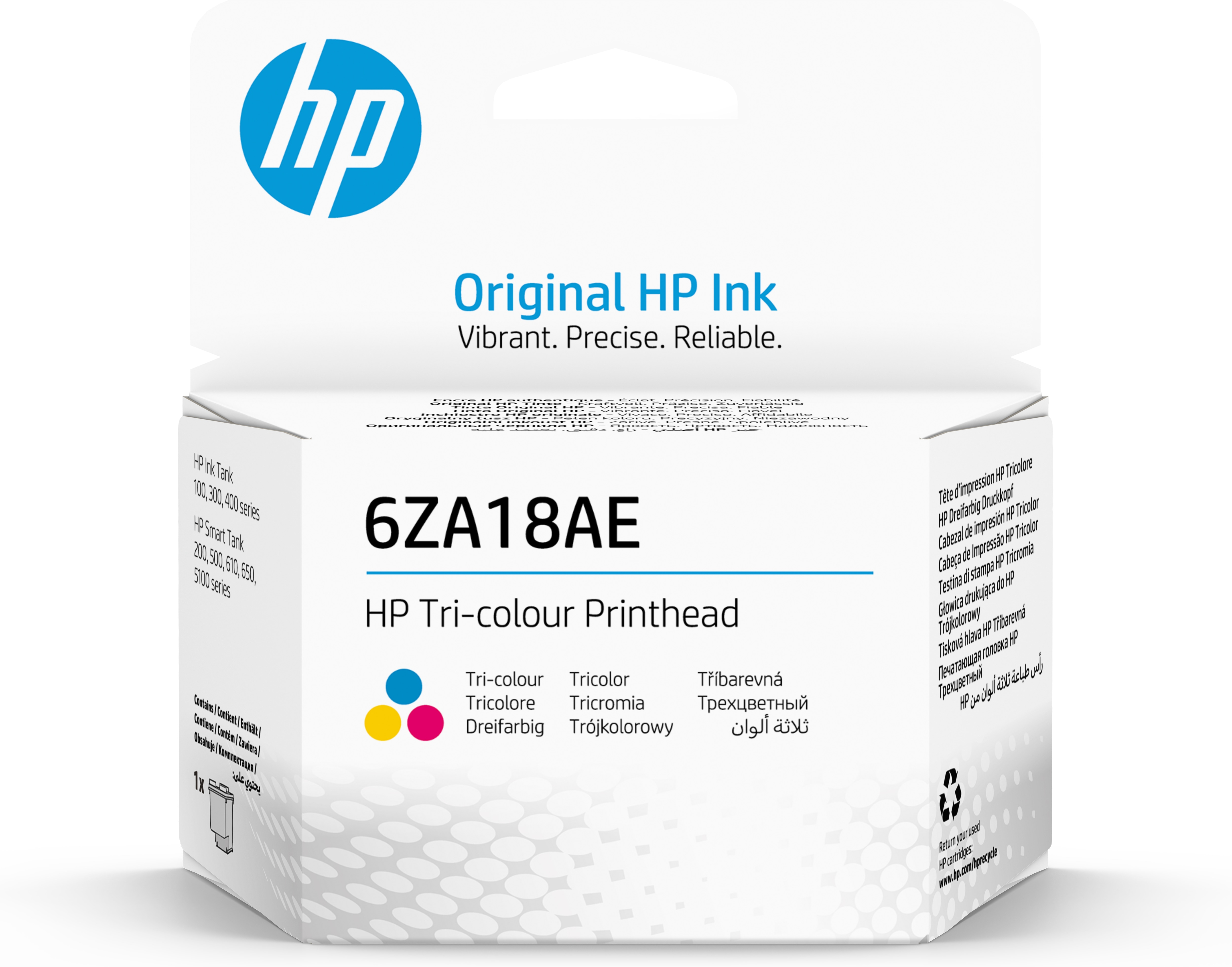 Image of HP 6ZA18AE Printhead C,M,Y for HP Ink Tank 100/Smart Tank Plus...