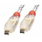 Lindy 25m Premium FireWire Cable - 4 Pin Male to 4 Pin Male, Transparent