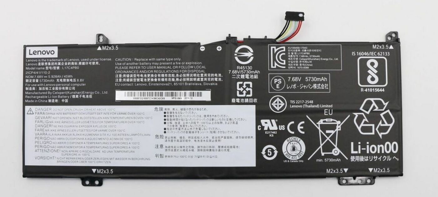 Image of Lenovo FRU 530S CP/C L17C4PB0 7.68V45Wh4cell bty - Approx 1-3...