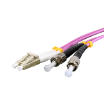 Cablenet 5m OM3 50/125 LC-ST Duplex Violet LSOH Fibre Patch Lead