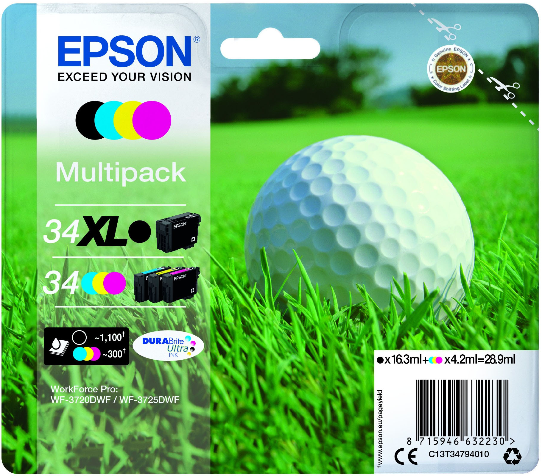 Epson C13T34794010/34XL Ink cartridge multi pack Bk.C.M.Y high-capacit