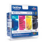 Brother LC-1100VALBPRF Ink cartridge multi pack Bk,C,M,Y Blister Radio Frequency 9.5ml+3x7.5ml Pack=4 for Brother DCP 185 C/MFC 6490 C