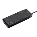 Monoprice 15870 surge protector Black 12 AC outlet(s) 120 V 120" (3.05 m)