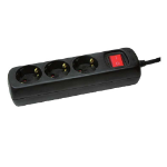 LogiLink LPS206B power extension 1.4 m 3 AC outlet(s) Black