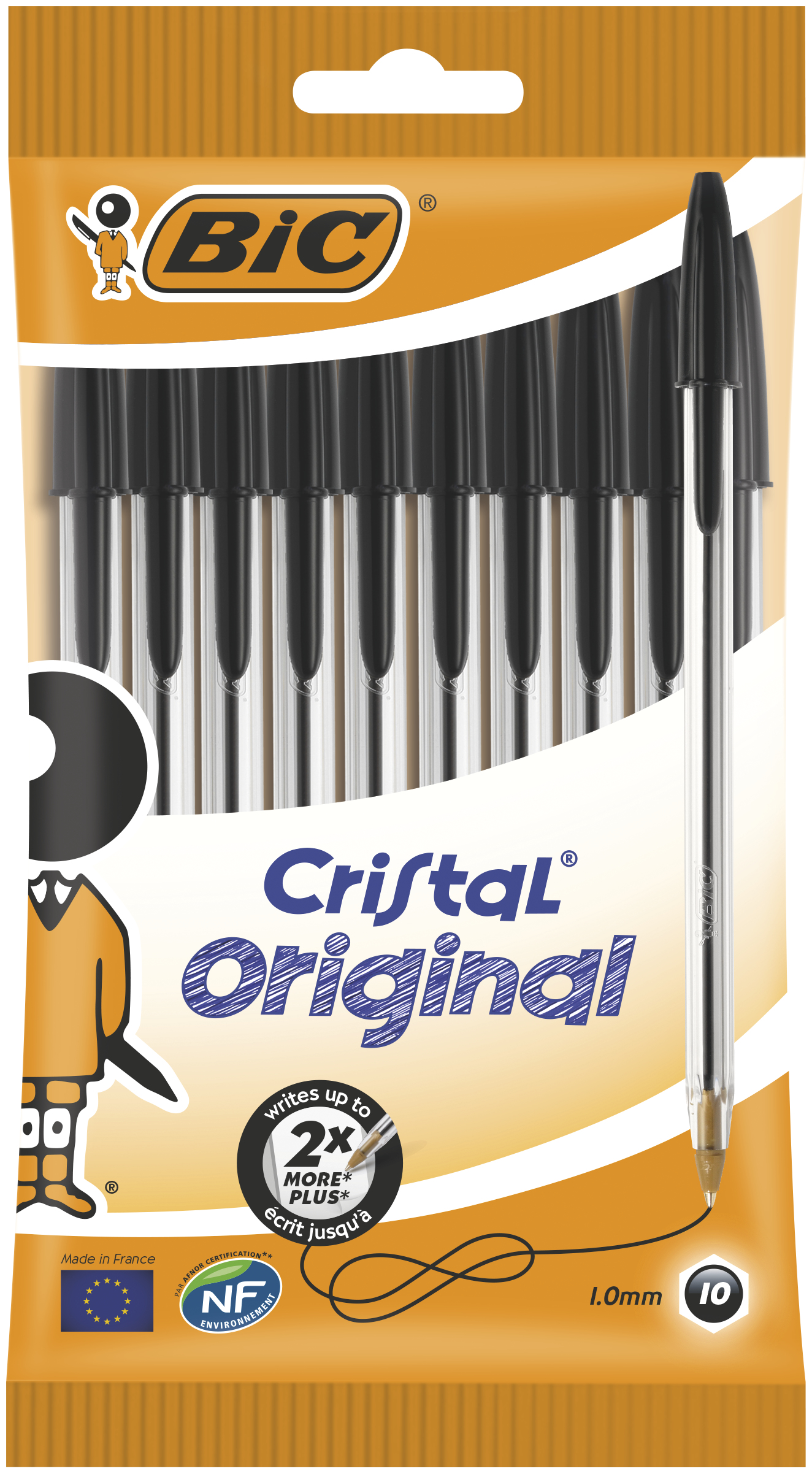 Image of BIC 830864 ballpoint pen Black Stick ballpoint pen Medium 10 pc(s)