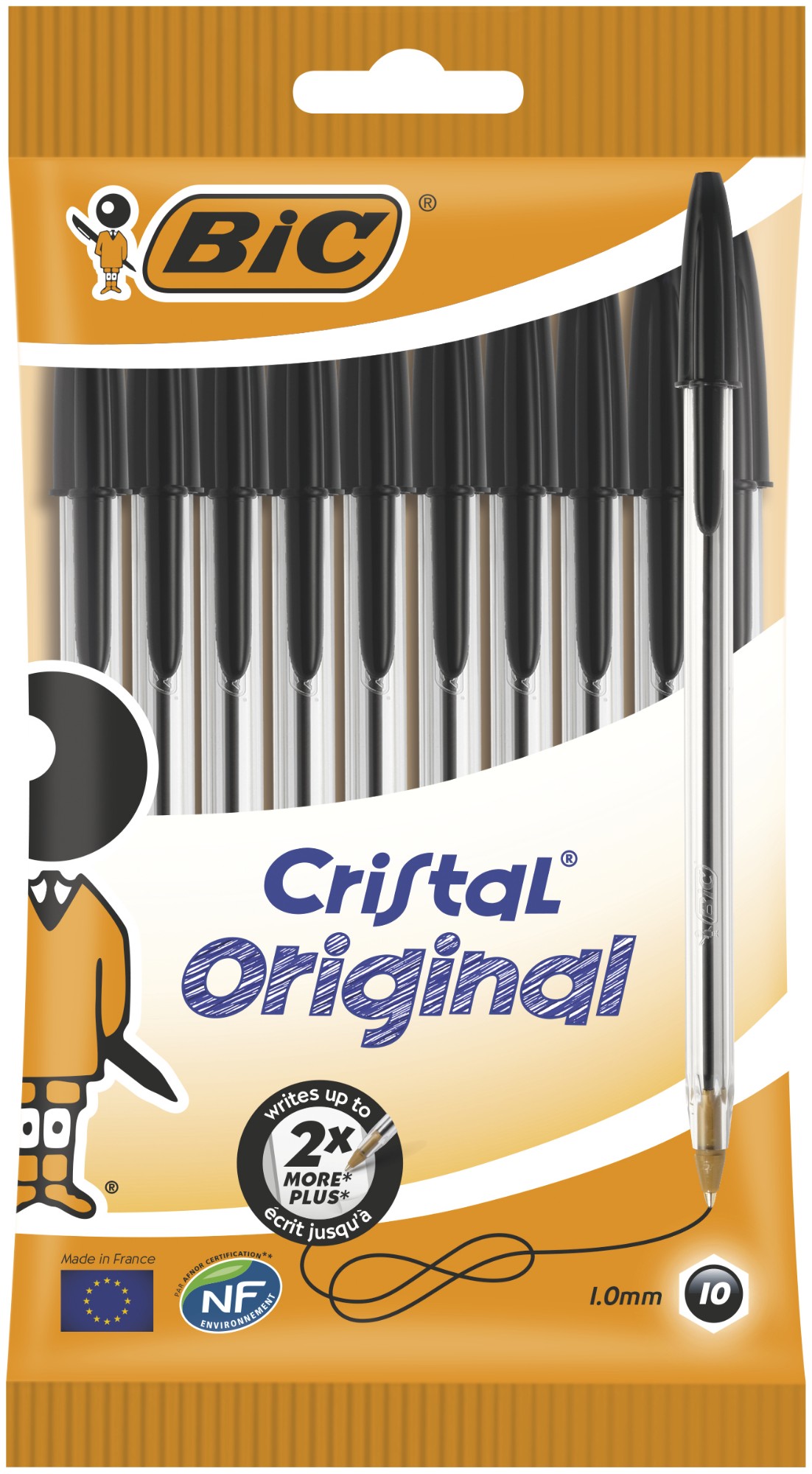 Bic Cristal Ballpoint Pen Medium Black  (10 Pack) 830864