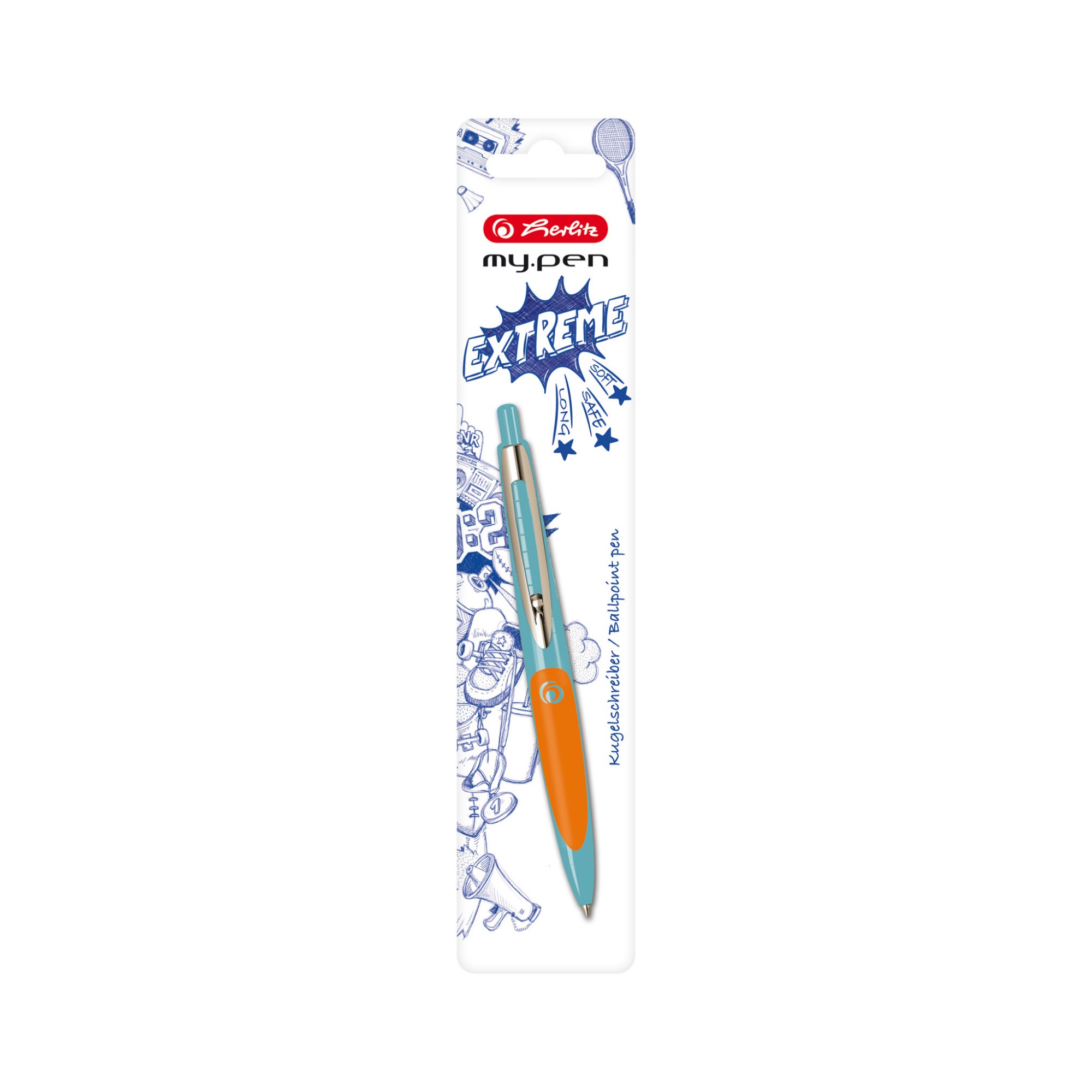 Herlitz my.pen Blue Clip-on retractable ballpoint pen 1 pc(s)