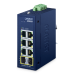 PLANET IP30 Compact size Industrial IGS-820TF-PN Unmanaged Gigabit Ethernet (10/100/1000) Blauw