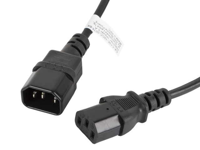 Lanberg CA-C13E-10CC-0018-BK power cable Black 1.8 m C13 coupler C14 coupler