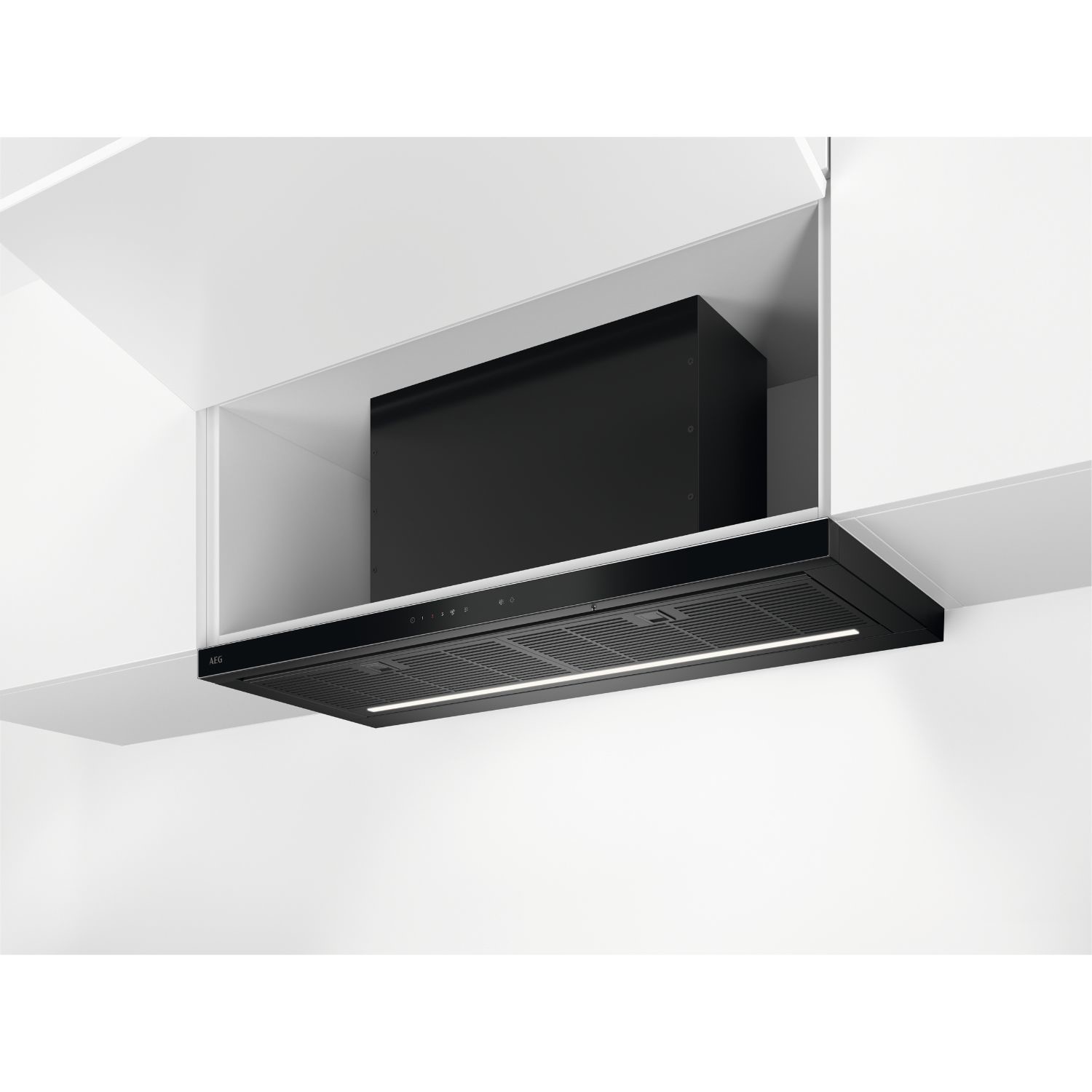 Photos - Other for Computer AEG 8000 Series 90cm Canopy Cooker Hood - Black GDP869PB 