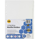 MARBIG 37420 MANILLA DIVIDERS 10 TAB WHITE BULK PACK 20