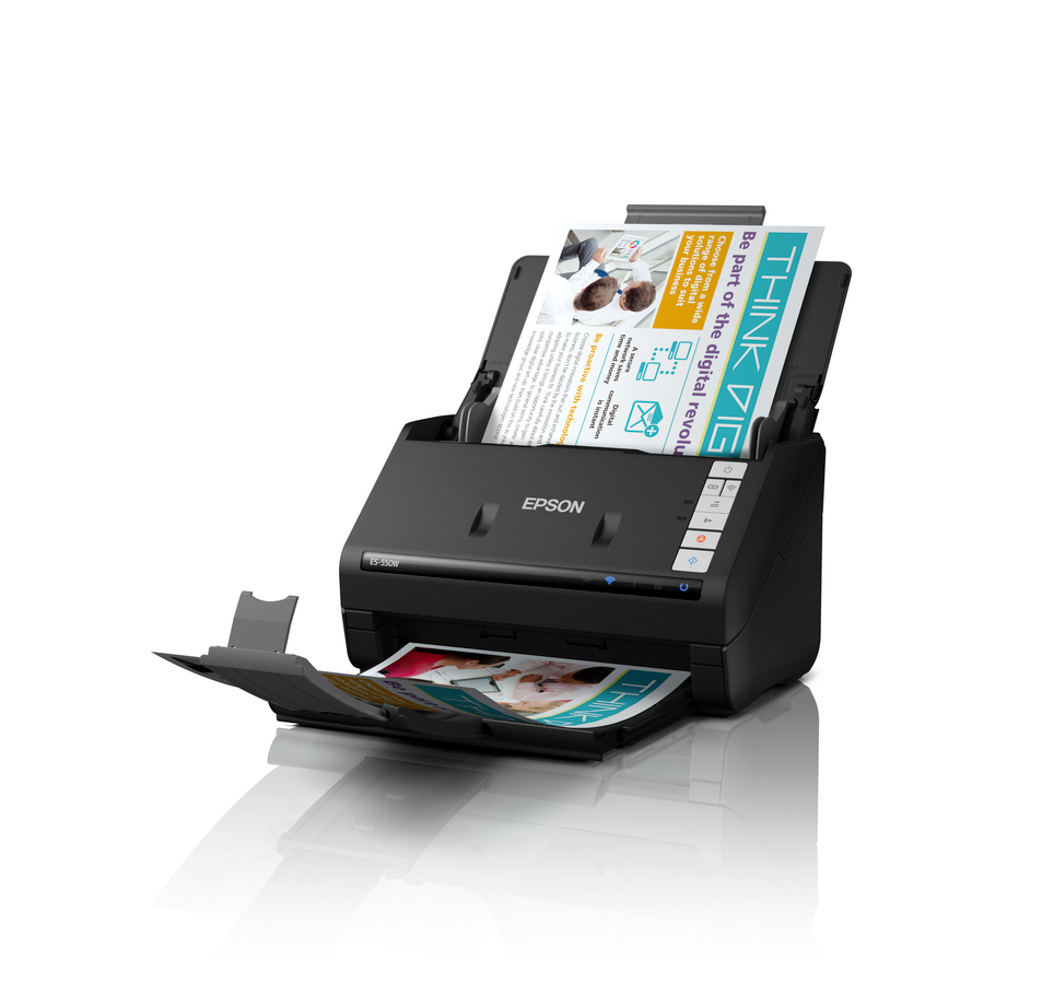 WorkForce ES-550W - Document scanner - Contact Image Sensor (CIS) - Duplex - 215.9 x 6096 mm - 600 dpi x 600 dpi - up to 45 ppm (mono) / up to 45 ppm (colour) - ADF (100 sheets) - up to 5000 scans per day - USB 3.2 Gen 1x1, Wi-Fi(ac) thumbnail