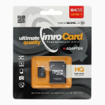 IMRO microSDXC Memory Card 64 GB Class 10 UHS-I + SD Adapter
