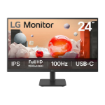 LG 24' IPS Full HD Monitor, 1920x1080, 3-side borderless design, 100 Hz, USB‑C (65W PD), Reader Mode & Flicker Safe, tilt adjustable