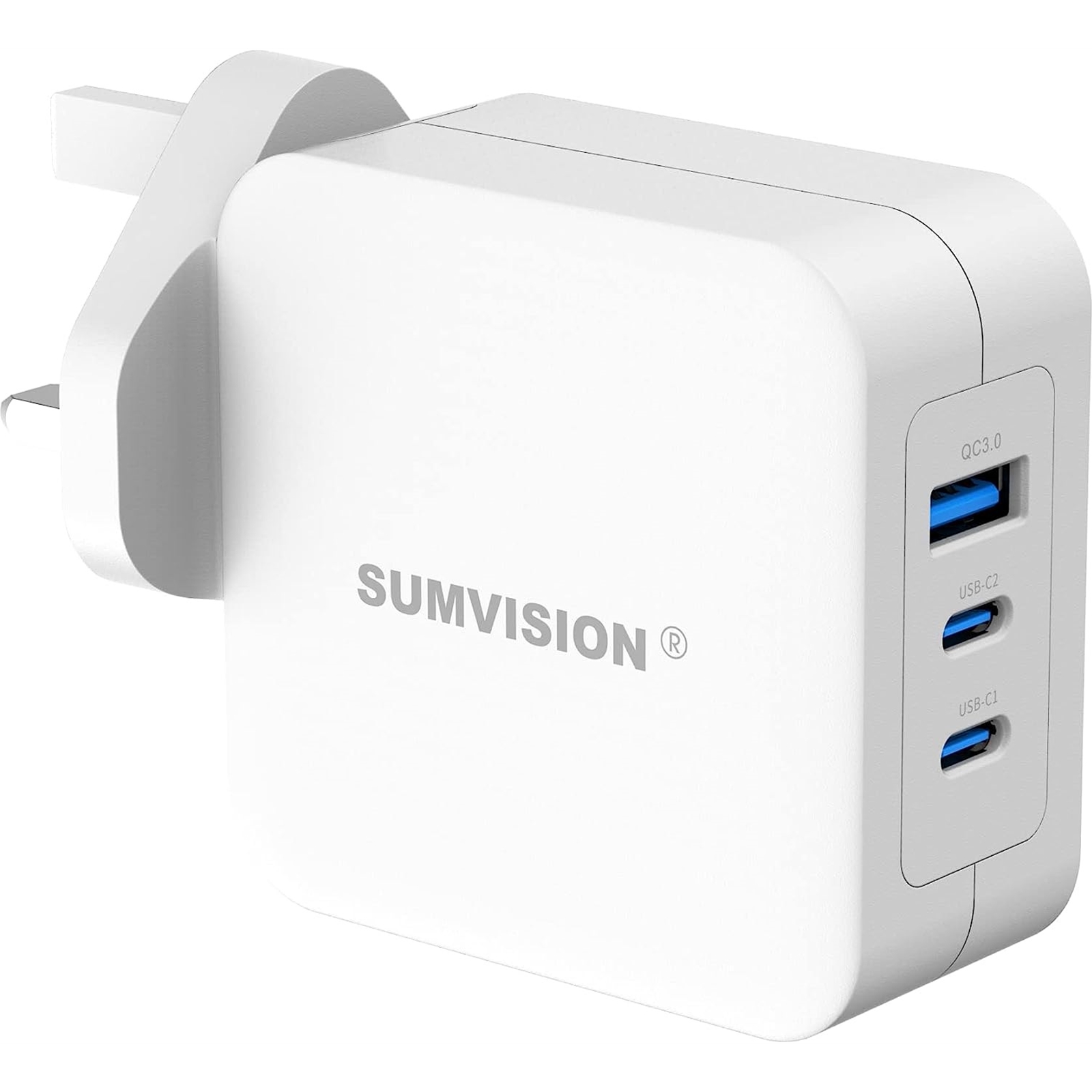 Image of Sumvision Universal 3 Port USB Laptop Wall Charger, 100W, GaN,...