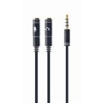 Gembird !Adapter audio microphon 3.5mm mini Jack/4PIN/0. audio kabel 0,2 m 2 x 3.5mm Zwart
