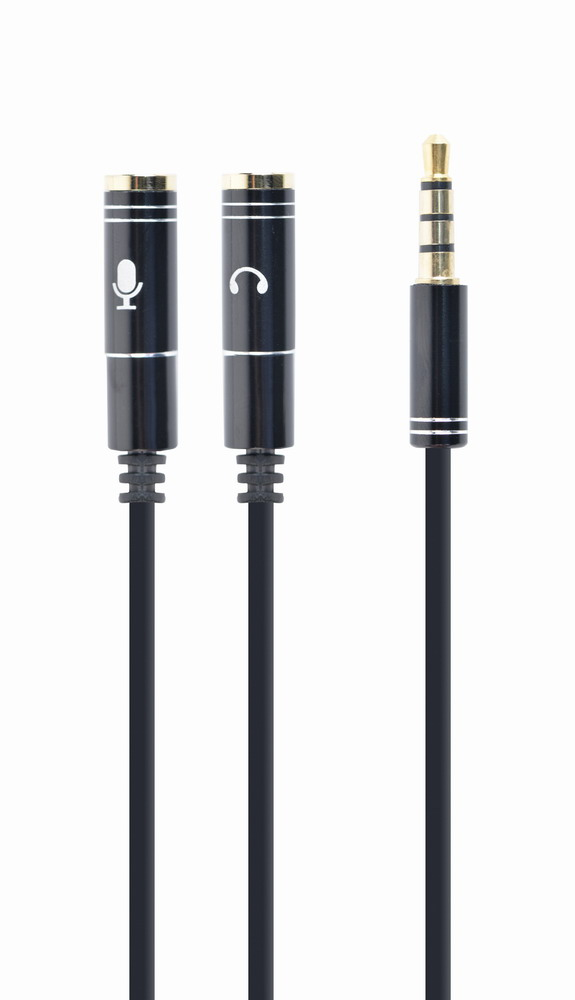 Gembird !Adapter audio microphon 3.5mm mini Jack/4PIN/0. audio cable 0.2 m 2 x 3.5mm Black