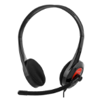 Deltaco HL-108 headphones/headset Wired Head-band Calls/Music Black, Red