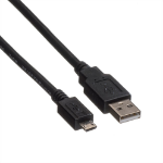 ROLINE 11.02.8752 USB-kabel USB 2.0 1,8 m USB A Micro-USB B Zwart