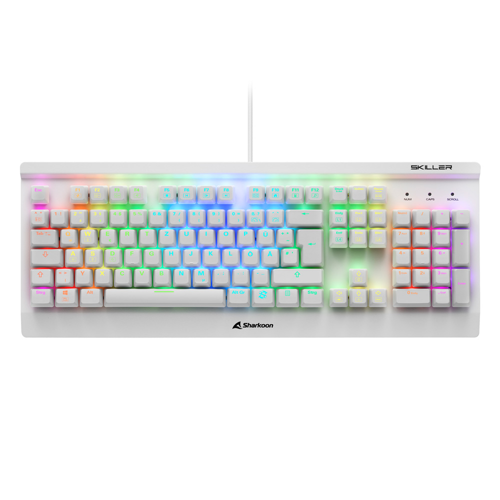 Image of Sharkoon SKILLER SGK3 keyboard USB QWERTZ German White