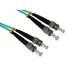 Cables Direct 10.0m ST-ST 50/125 OM3 fibre optic cable 10 m Blue