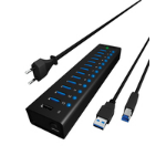 ICY BOX External 13-Port USB 3.0 Hub 13 x USB 3.0 1x Charging Port AC Power Adapater