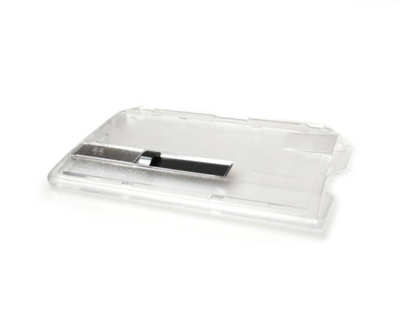 Digital ID Enclosed Holders with Single Slider Bar, Black Slider, Premium - Landscape, Horizontal (Pack of 100)