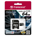 Transcend microSDXC/SDHC Class 10 UHS-I 64GB with Adapter