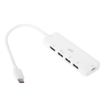 Monoprice 5-in-1 USB-C to 4K HDMI Display Adapter and USB Hub Wired USB 3.2 Gen 1 (3.1 Gen 1) Type-C White