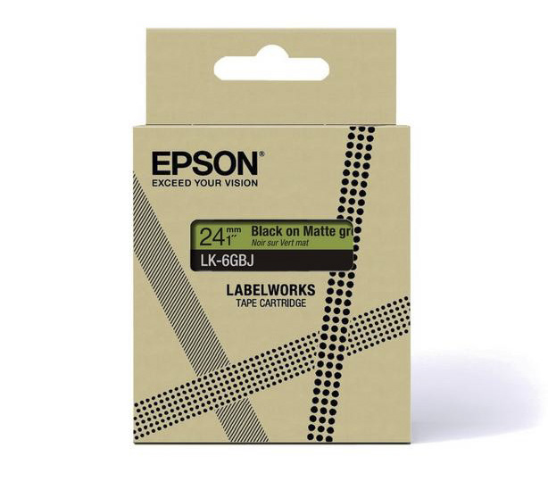 Epson C53S672078/LK-5GBJ DirectLabel-etikettes black on green matt...