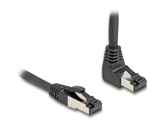 DeLOCK RJ45 Network Cable Cat.8.1 S/FTP 90Â° downwards angled / straight 2 m black