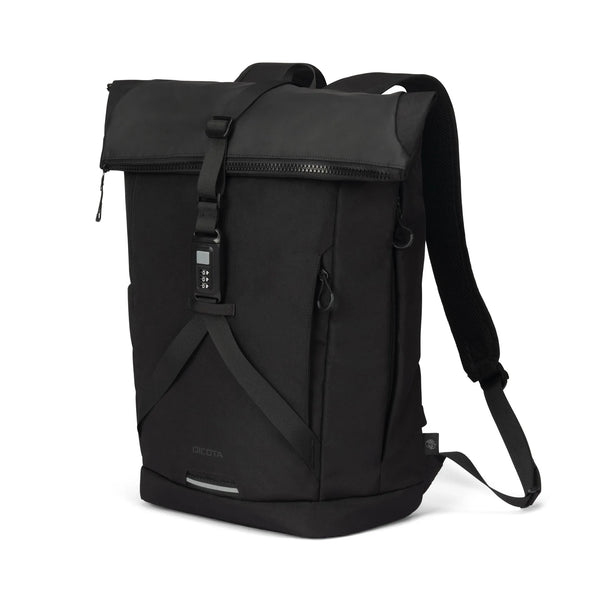 D32175-RPET backpack Roll top backpack Black Polyester